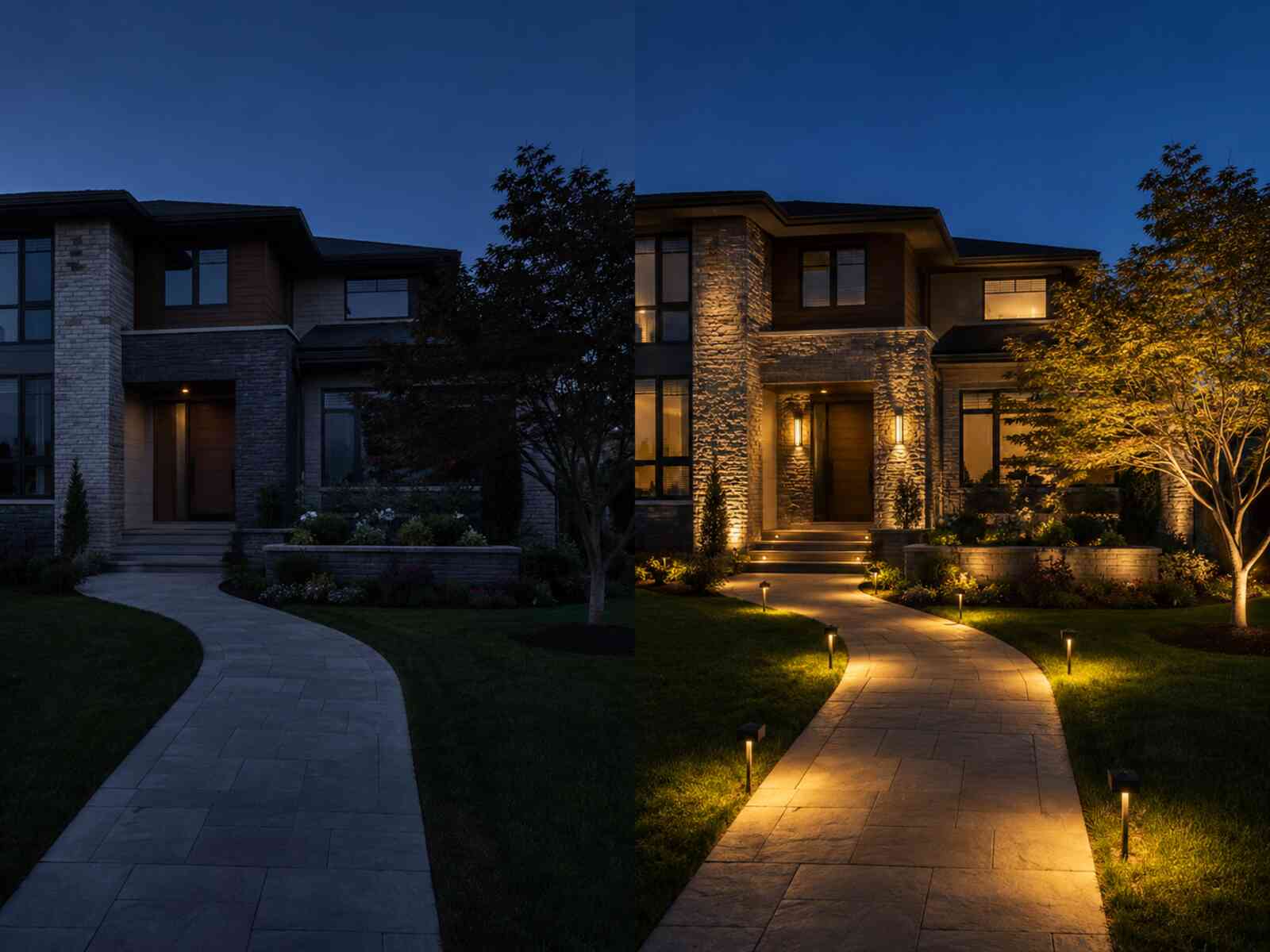 Front Yard Lighting Transformation